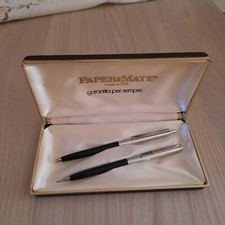 PAPERMATE VINTAGE PENNA A SFERA E PORTAMINE + SCATOLA ORIGINALE