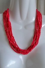 SPLENDIDO TORCHON CON 7 FILI DI CORALLO ROSSO NATURALE  AUSTRALIA  ED ARG. 925