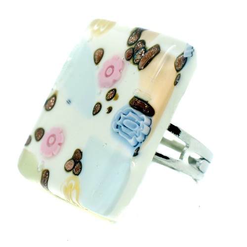 Murano vetro anello bianco - vetro,
