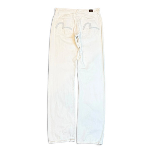 Pantalone denim bianco evisu - pantalone,