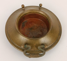 ANTICO BRACIERE SPAGNOLO IN OTTONE E RAME - DIAMETRO = 17 CM