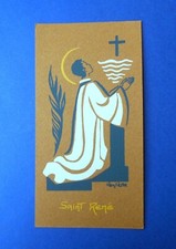 Santino Pochoir Manufatto Dipinto a mano Veniere Renato Goupil Martire Canada