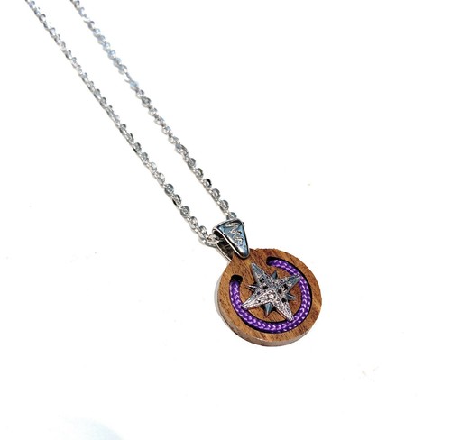 Collarino con pendente rosa - con,