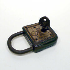 Lucchetto Burg in ferro funzionante con chiave fine '800 vintage antico a268