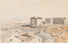 Antiche rovine della Campagna Romana, 1890, Aq. Realismo Sconosciuto (XIX secolo)