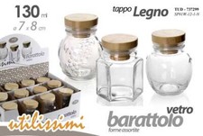 12 BARATTOLI TAPPO LEGNO