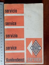 RENAULT SERVIZIO 1962 ELENCO CONCESSIONARIE ED AGENTI - MANUALE USO MANUTENZIONE