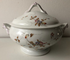 Antica zuppiera/marmitta ceramica/porcellana - fiori/oro  Limoges??