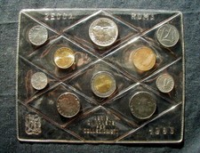 1983 ITALIA raro set completo ufficiale monete UNC con argento 500 lire COLUMBUS