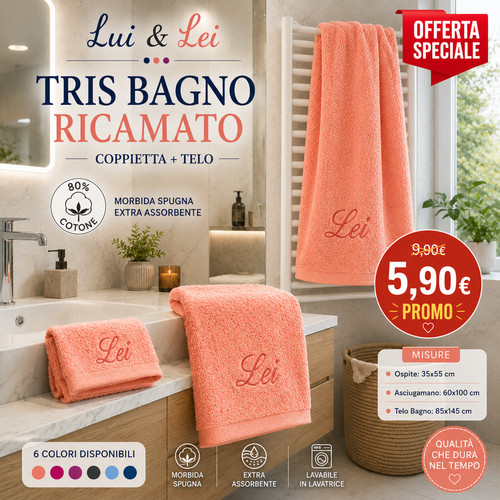 Set asciugamani ricamati - set, tris