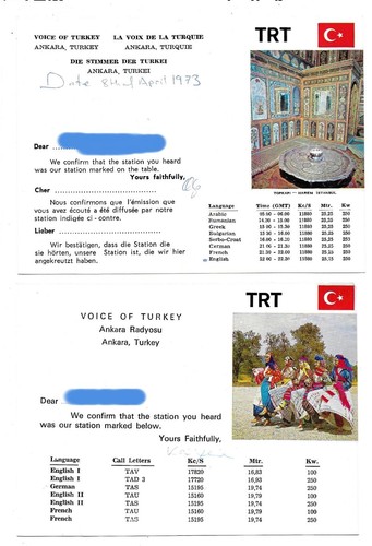 Qsl radio voce - della, turchia