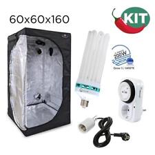 Kit coltivazione indoor grow box 60 x 60 x 160 cm con lampada CFL 200 W timer