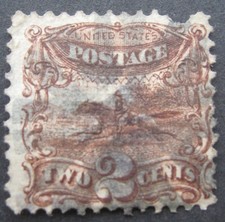 USA 1869 2c Pony Express Rider #113 F-VF wiht fancy cancel cat. $80