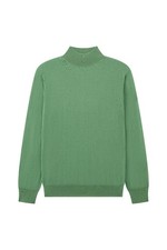 Maglione Uomo 100% Cashmere Verde Finto Collo - Pullover Maglia Morbida Leggera
