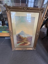 Antico dipinto olio paesaggio