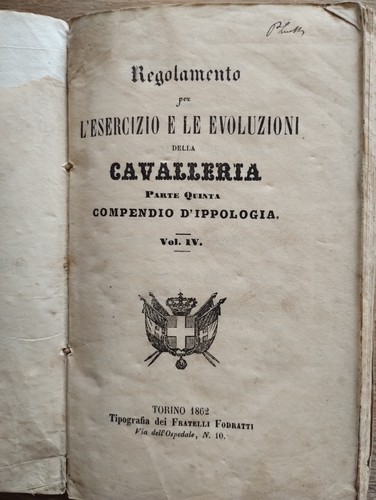 Cavalleria compendio di - cavalleria.,