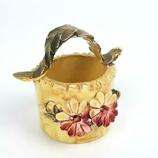 STATUINA CESTINO IN PORCELLANA CERAMICA N CORONATA L.C.A. SOPRAMMOBILE VINTAGE 