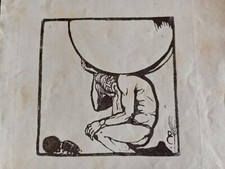 Disegno (xilografia) di Duilio Cambellotti, 1911 frontespizio da rivista d'epoca