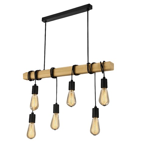 Lampadario sospensione legno