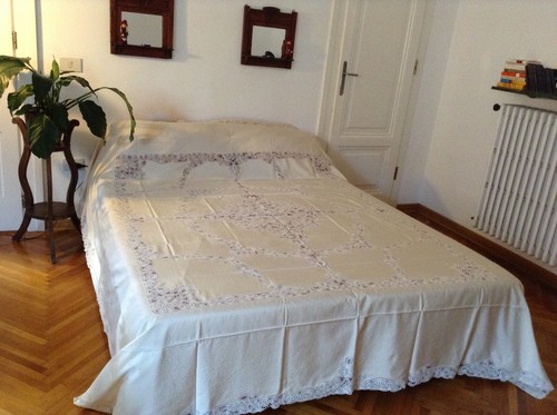 Copriletto antico seta con - copriletto,