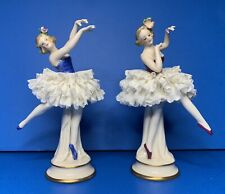 VOLKSTEDT-ACKERMANN & FRITZE-PIZZO-PORCELLANA-BALLERINA-set di 2-F marchio corona