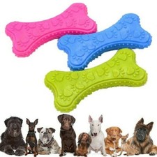 GIOCO CANE GATTO OSSO GOMMA 10 cm GIOCATTOLO ANIMALI DOMESTICI DA RIPORTO DENTI*