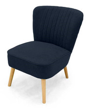 POLTRONA DA ARREDO IN VELLUTO CON PIEDINI IN LEGNO 62X70X 77CM BLU