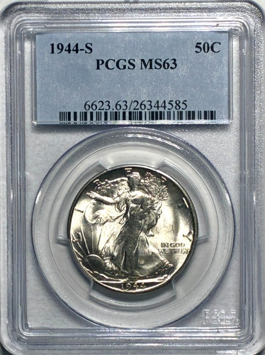 1944 walking liberty - liberty, mezzo