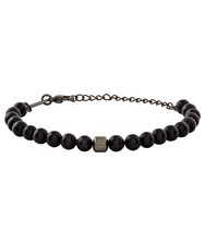 Bracciale uomo agata - nera, wild