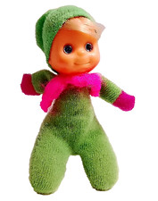 FIAMMIFERINO 80s EL Greco italy bean doll bambolina bambola mini verde rosa