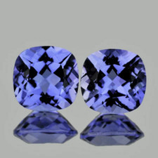 5.00 mm 2 pieces Cushion AAA Fire Natural Purple Blue Tanzanite (Flawless-VVS)