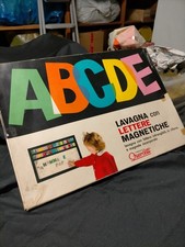 ANTICO GIOCO DELLA LAVAGNA MAGNETICA COMPLETO PER IMPARARE E COMPORRE LETTERE E