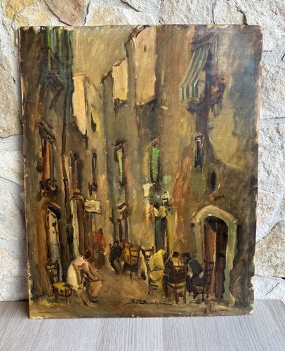 Quadro vicolo con figure - -vicolo, figure-