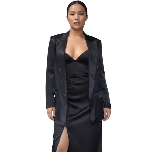 Blazer raso nero zara - nero, da
