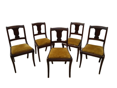 Gruppo cinque sedie impero - gruppo,