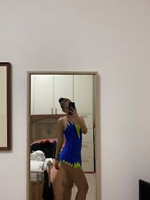 Body Blu e Verde Fluo, Ginnastica ritmica, in misto lycra, realizzato su misura