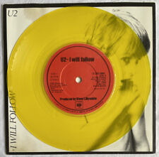 U2 - I Will Follow - Irish Yellow Viny 7" +Picture Sleeve on CBS Label (Record)