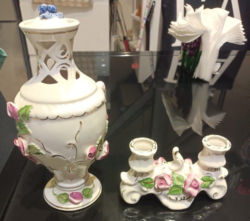 Vaso candelabro con motivi - vaso, e
