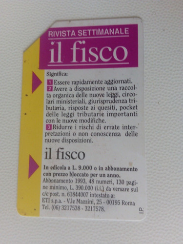 Scheda telefonica sip fisco - telefonica, il