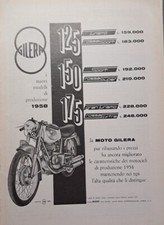 GILERA 125 150 175 - Rara Pubblicità D'epoca - 1958 - MOTO