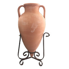 Anfora a Punta in Terracotta con Trespolo in Ferro Battuto - Altezza 60 cm