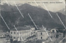 bg186 cartolina demonte stazione tranviaria 1933 provincia di cuneo