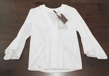 Camicia top donna MANILA GRACE cotone nuova $368 grande L 42 bianca
