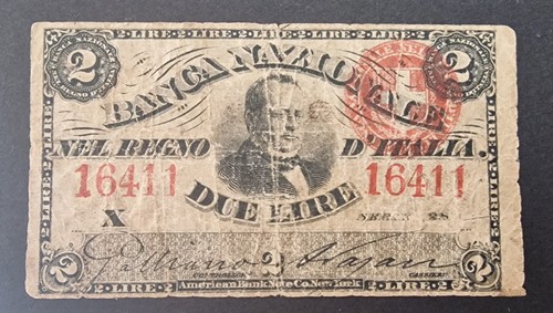 Due lire banca nazionale nel - lire,