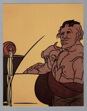 Valerio Adami Cartoncino di inaugurazione mostra 1984 Madrid - 20,4 x 16 cm.