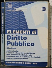 ELEMENTI DI DIRITTO PUBBLICO. AA.VV. EDIZIONI GIURIDICHE SIMONE.