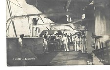 MARINA MILITARE A BORDO DEL ZENTENO CARTOLINA FOTOGRAFICA VG. DA VOLTRI A LUCCA