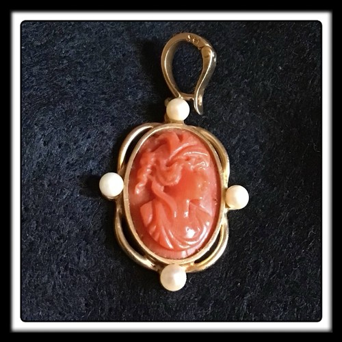 Ciondolo cammeo vintage - ciondolo,
