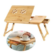 Tavolo per laptop tavolo per notebook tavolo da letto tavolo pieghevole altezza regolabile | legno di bambù