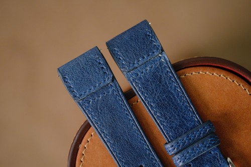 Cinturino orologio pelle blu